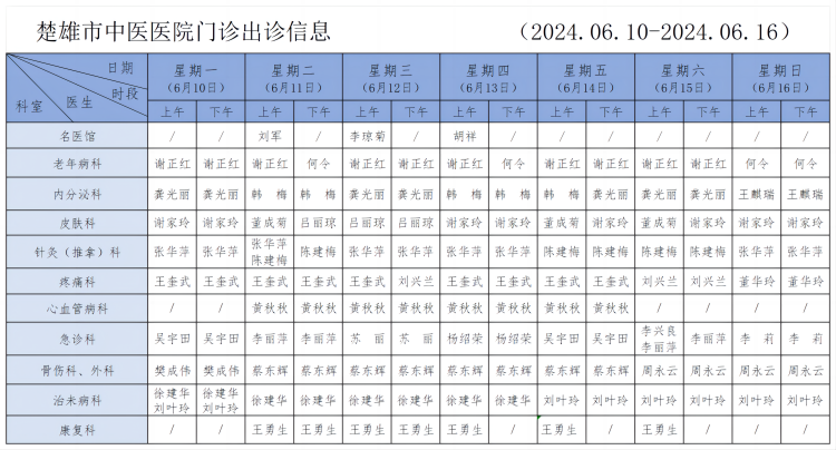 排班表(2024.6.10)(1)_楚雄市中医医院门诊出诊信息（模板1）(1).png